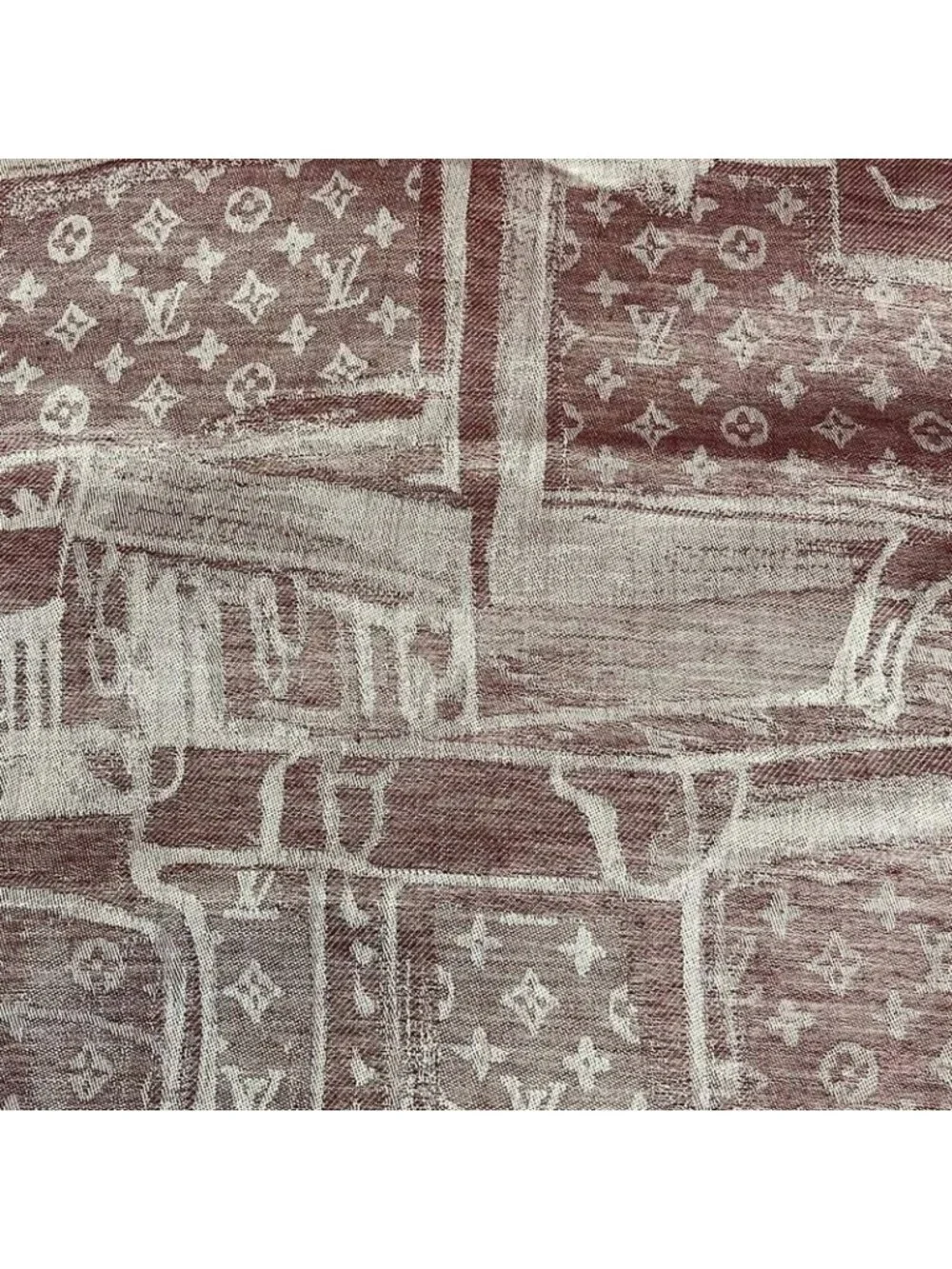 Louis Vuitton Shawl Gold White Cashmere Silk Scarf - Picture 4 of 6